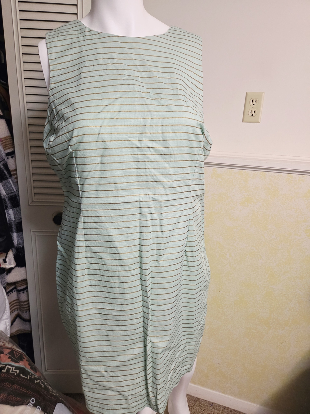 BB Dakota Mint Green Striped Sleeveless Midi Dress